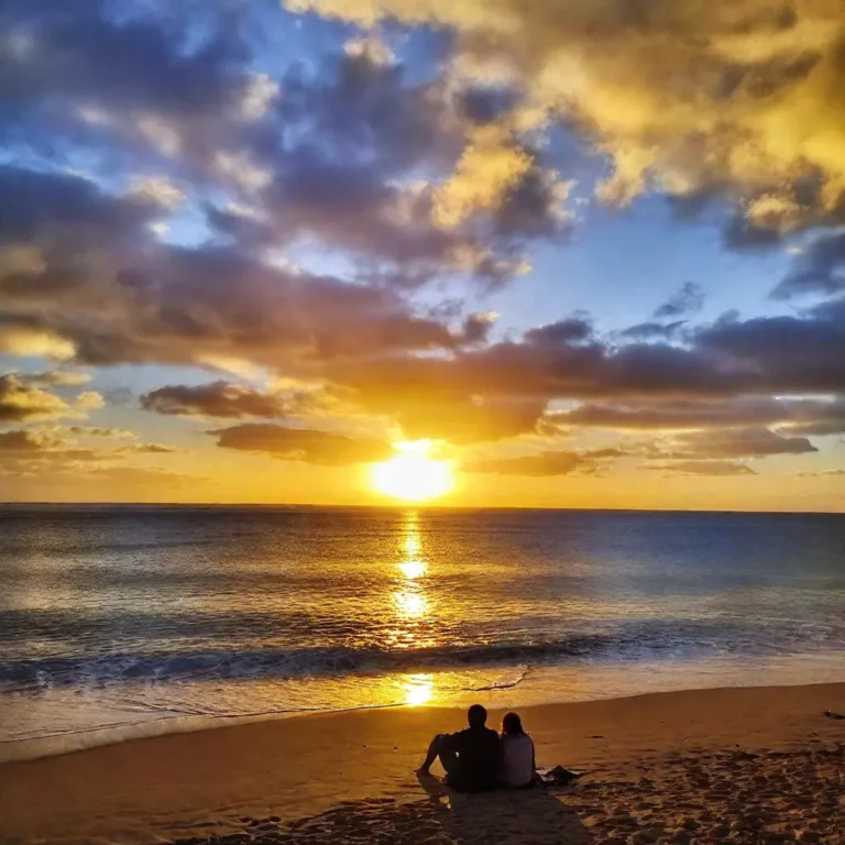 Family watching the first sunrise of the New Year.